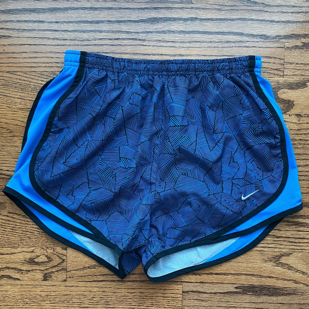 Black and Blue Pattern Nike Tempo Short